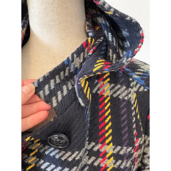 Vintage Max & Co Plaid Wool Tie Waist Coat Size S - Picture 4 of 11